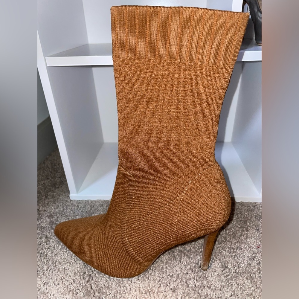 Caramel sock boots